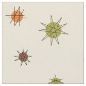 Atomic Age Starburst Planets Tan Brown Stof (Close Up)