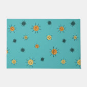 Atomic Age Starburst Planets Turquoise Deurmat (Voorkant)