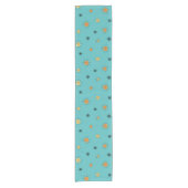 Atomic Age Starburst Planets Turquoise Korte Tafelloper (Voorkant)