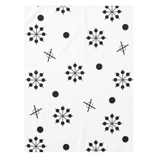 Atomic Age Starbursts Black White 1 Tafelkleed (Voorkant)