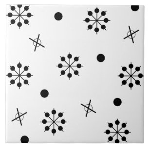 Atomic Age Starbursts Black White 1 Tegeltje