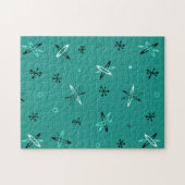 Atomic Age Starbursts Blauwgroen Legpuzzel (Horizontaal)