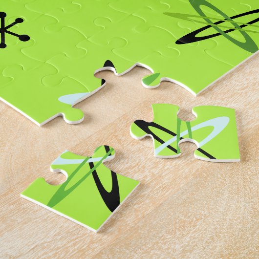 Atomic Age Starbursts Chartreuse Legpuzzel (Zijkant)