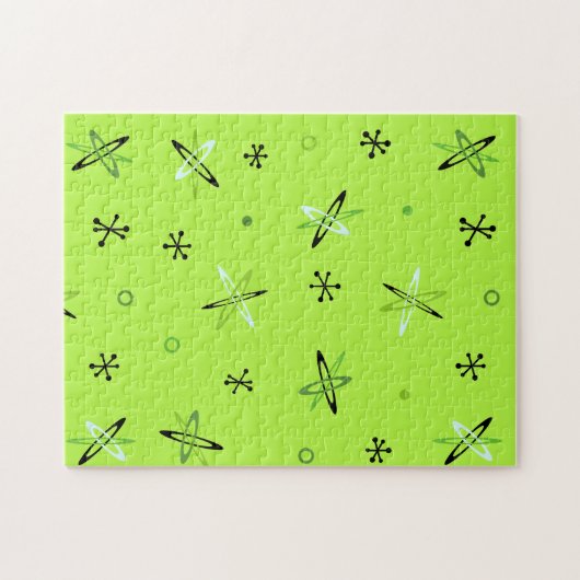 Atomic Age Starbursts Chartreuse Legpuzzel (Horizontaal)