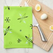 Atomic Age Starbursts Chartreuse Theedoek (Quarter Fold)