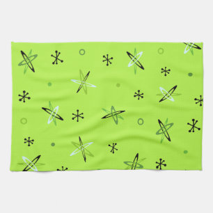 Atomic Age Starbursts Chartreuse Theedoek