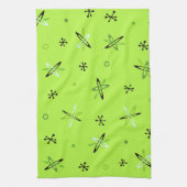 Atomic Age Starbursts Chartreuse Theedoek (Verticaal)