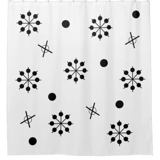 Atomic Age Starbursts Zwart Wit 1 Douchegordijn (Voorkant)