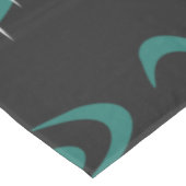 Atomic Age Swirls Stars Pattern Black Teal Tafelkleed (Gekanteld)