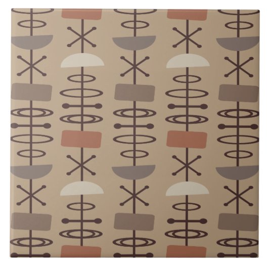 Atomic Age Symbolen Aarde Toon Tegeltje (Voorkant)