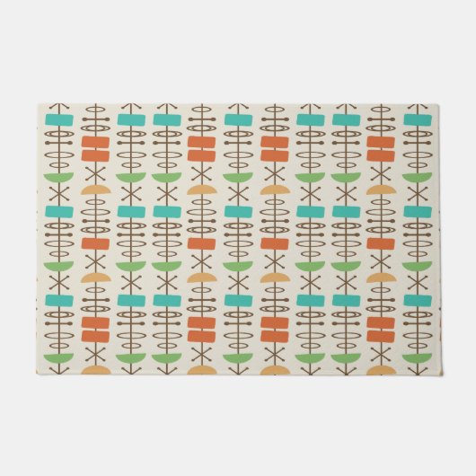 Atomic Age Symbolen veelkleurig Deurmat (Voorkant)