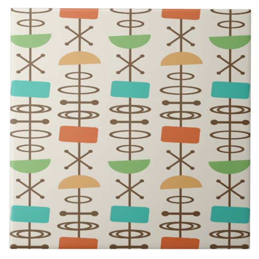 Atomic Age Symbolen veelkleurig Tegeltje (Voorkant)