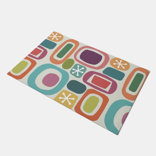 Atomic Age Veldstenen Kleurrijk Deurmat (Schuin)