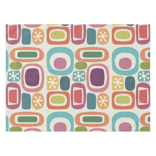 Atomic Age Veldstenen Kleurrijk Tafelkleed (Voorkant (Horizontaal))