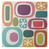 Atomic Age Veldstenen Kleurrijk Tegeltje (Voorkant)