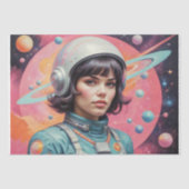 Atomic Age vrouw in de ruimte #3 Tissuepapier (Voorkant)