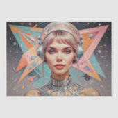 Atomic Age vrouw in de ruimte #4 Tissuepapier (Voorkant)