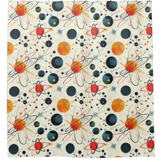 Atomic Art Design Douchegordijn (Voorkant)