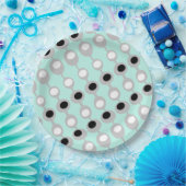 Atomic Baubles Turquoise White Grey Papieren Bordje (Feest)