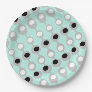 Atomic Baubles Turquoise White Grey Papieren Bordje