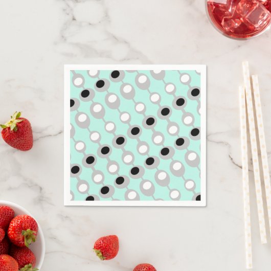 Atomic Baubles Turquoise White Grey Servet (Insitu)