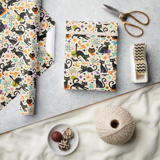 Atomic Black Cats Halloween Cadeaupapier (Crafts)