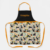 Atomic Black Cats Halloween Name Schort (Voorkant)