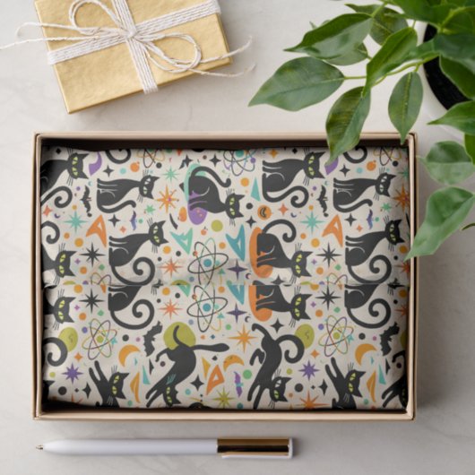 Atomic Black Cats Halloween Tissuepapier (Geschenk)