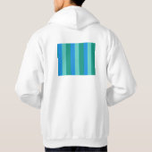 Atomic Blauwgroen en Turquoise Stripes Hoodie (Achterkant)