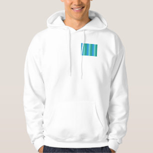 Atomic Blauwgroen en Turquoise Stripes Hoodie