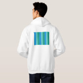 Atomic Blauwgroen en Turquoise Stripes Hoodie (Achterkant volledig)