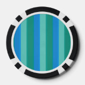 Atomic Blauwgroen & Turquoise Stripes Poker Chip (Achterkant)