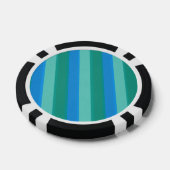 Atomic Blauwgroen & Turquoise Stripes Poker Chip (Enkel)