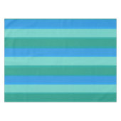 Atomic Blauwgroen & Turquoise Stripes Tablecloth Tafelkleed (Voorkant (Horizontaal))