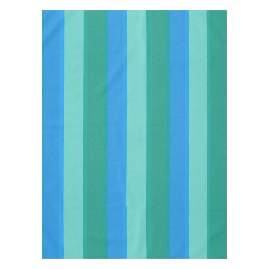 Atomic Blauwgroen & Turquoise Stripes Tablecloth Tafelkleed (Voorkant)