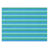 Atomic Blauwgroen & Turquoise Stripes Tablecloth Tafelkleed (Voorkant (Horizontaal))
