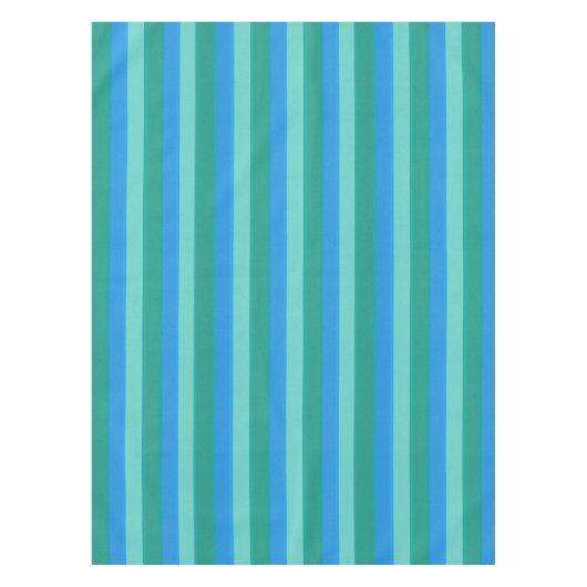 Atomic Blauwgroen & Turquoise Stripes Tablecloth Tafelkleed (Voorkant)