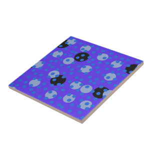 Atomic Blueberry - Retro Polka Dot Dream   Tegeltje
