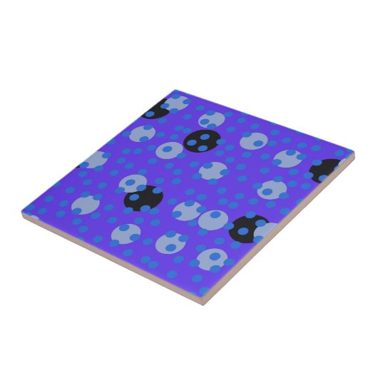 Atomic Blueberry - Retro Polka Dot Dream   Tegeltje (Zijkant)