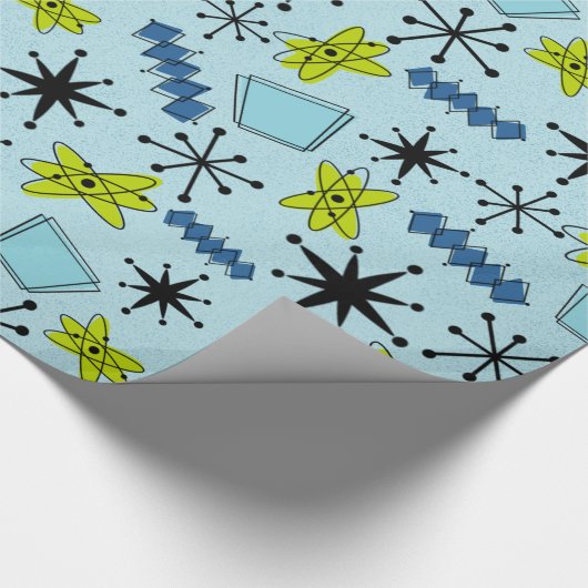 Atomic Blues en groen op grote schaal Cadeaupapier (Hoek)