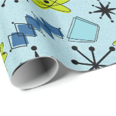 Atomic Blues en groen op grote schaal Cadeaupapier (Rol Hoek)