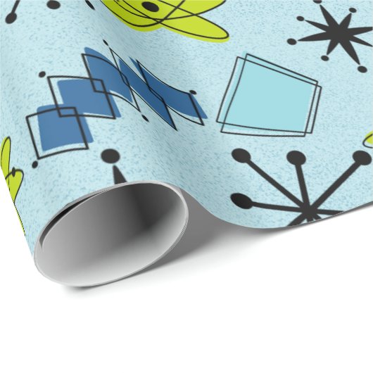 Atomic Blues en groen op grote schaal Cadeaupapier (Rol Hoek)