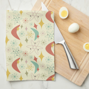 Atomic Boomerang Vuurwerk Zomer Midden Eeuw Theedoek