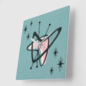 Atomic Boomerangs en Starbursts Vierkante Klok (Hoek)