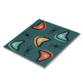 Atomic Boomerangs Starbursts Blauwgroen Tegeltje (Zijkant)