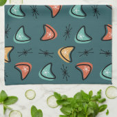 Atomic Boomerangs Starbursts Blauwgroen Theedoek (Gevouwen)