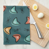 Atomic Boomerangs Starbursts Blauwgroen Theedoek (Quarter Fold)