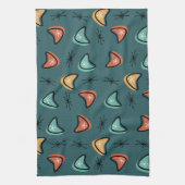 Atomic Boomerangs Starbursts Blauwgroen Theedoek (Verticaal)