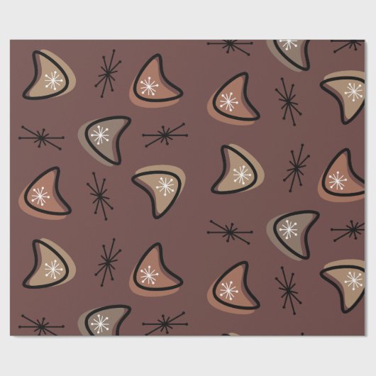 Atomic Boomerangs Starbursts Dark Academia Cadeaupapier (Vlak)