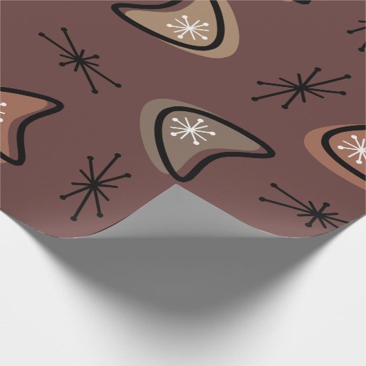 Atomic Boomerangs Starbursts Dark Academia Cadeaupapier (Hoek)